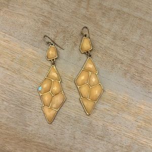 Peach geometric stone earrings